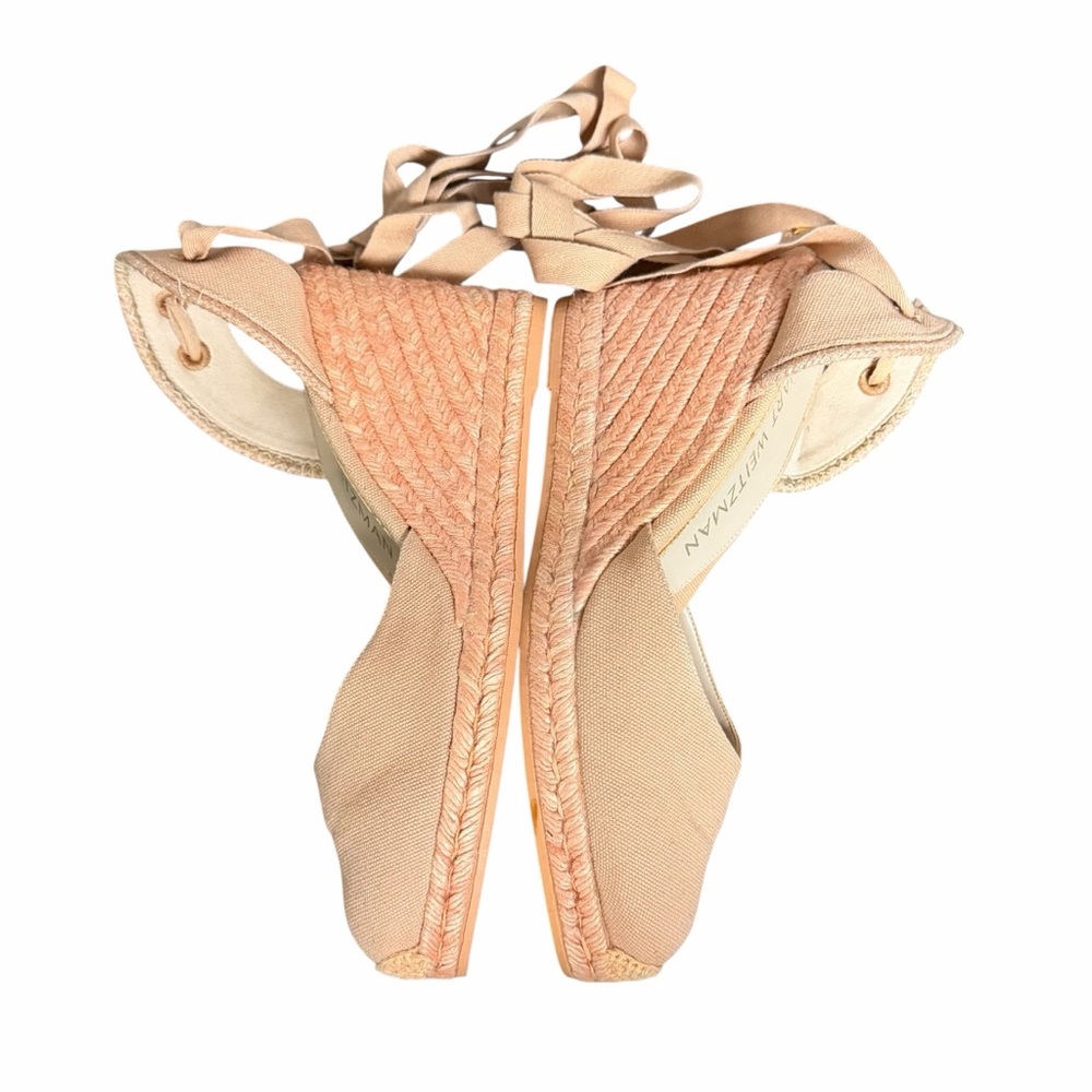 Stuart Weitzman Marguerita Canvas Wedge‎ Sandal - Picture 6 of 11